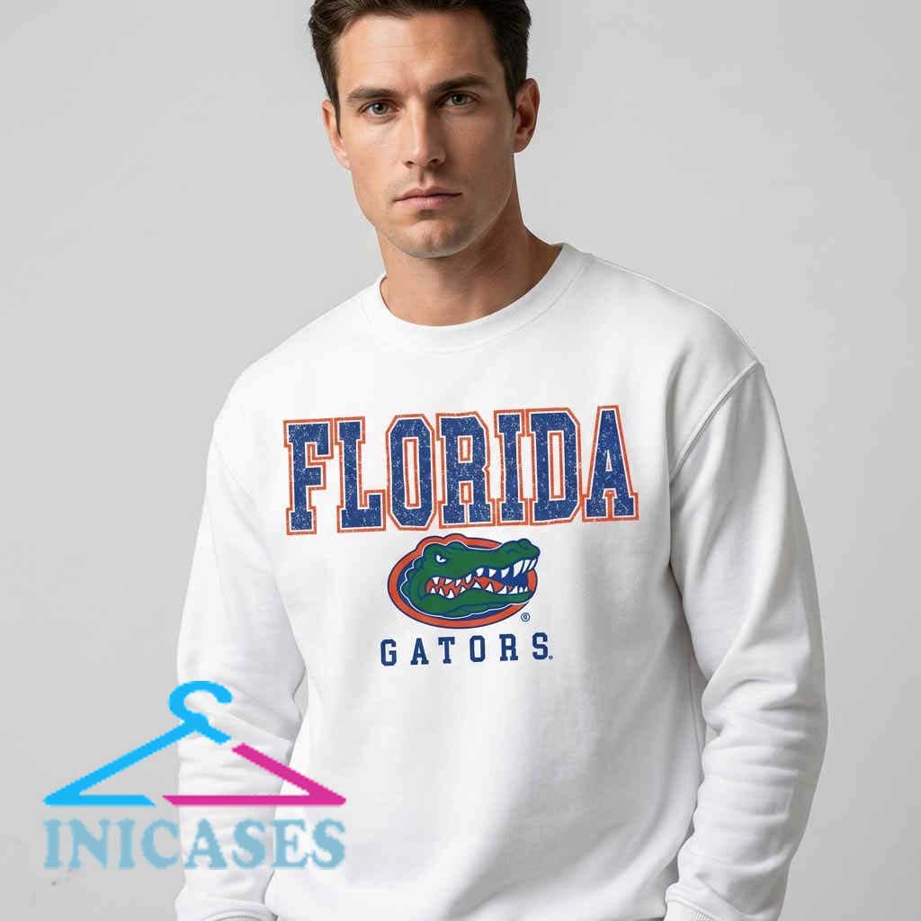 Florida Gators Vintage Style Guide Sweatshirt Florida Gators vintage style guide sweatshirt, black cotton graphic shirt, retro collegiate sports inspired design, unisex short sleeve style, sizes S to 2XL, Inicases apparel