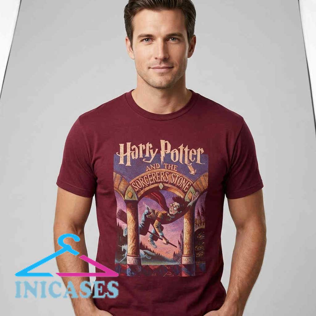 Vintage Harry Potter Sorcerer's Stone Maroon Graphic T-Shirt Vintage Harry Potter Sorcerer's Stone Maroon Graphic T-Shirt - Image 2
