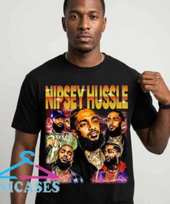 Vintage Nipsey Hussle Bootleg Graphic T Shirt featuring retro hip hop inspired artwork on soft cotton apparel, classic rap streetwear, nostalgic music graphic tee, casual fashion.
