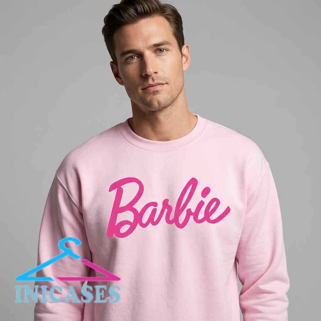 Barbie Aesthetic Font on Pink Background Sweatshirt Barbie Aesthetic Font on Pink Background Sweatshirt - Image 2