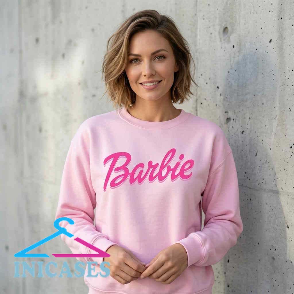 Barbie Aesthetic Font on Pink Background Sweatshirt Barbie Aesthetic Font on Pink Background Sweatshirt - Image 3