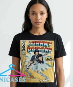 Vintage Comic Style Johnny Ramone Guitar Graphic
