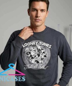 Vintage Looney Tunes Character Circle Graphic Sweatshirt