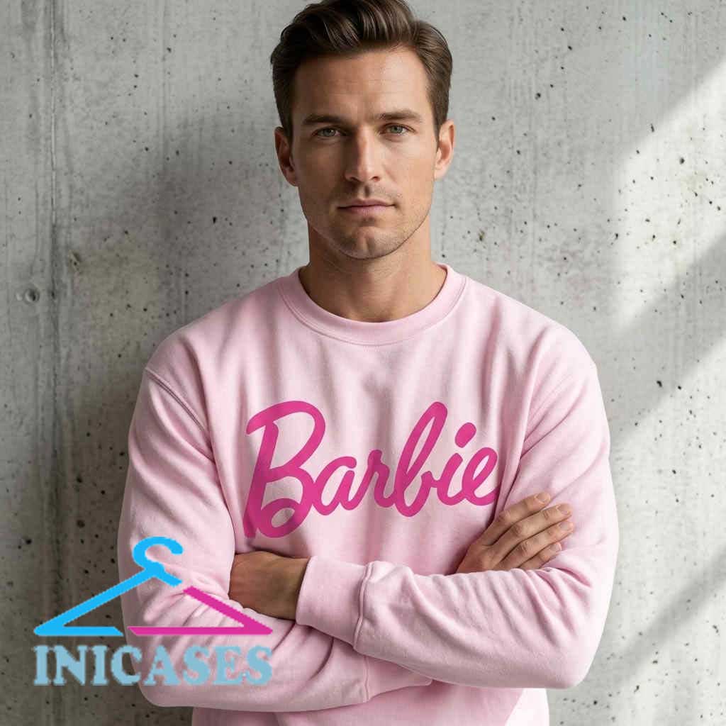 Barbie Aesthetic Font on Pink Background Sweatshirt Barbie Aesthetic Font on Pink Background Sweatshirt - Image 4