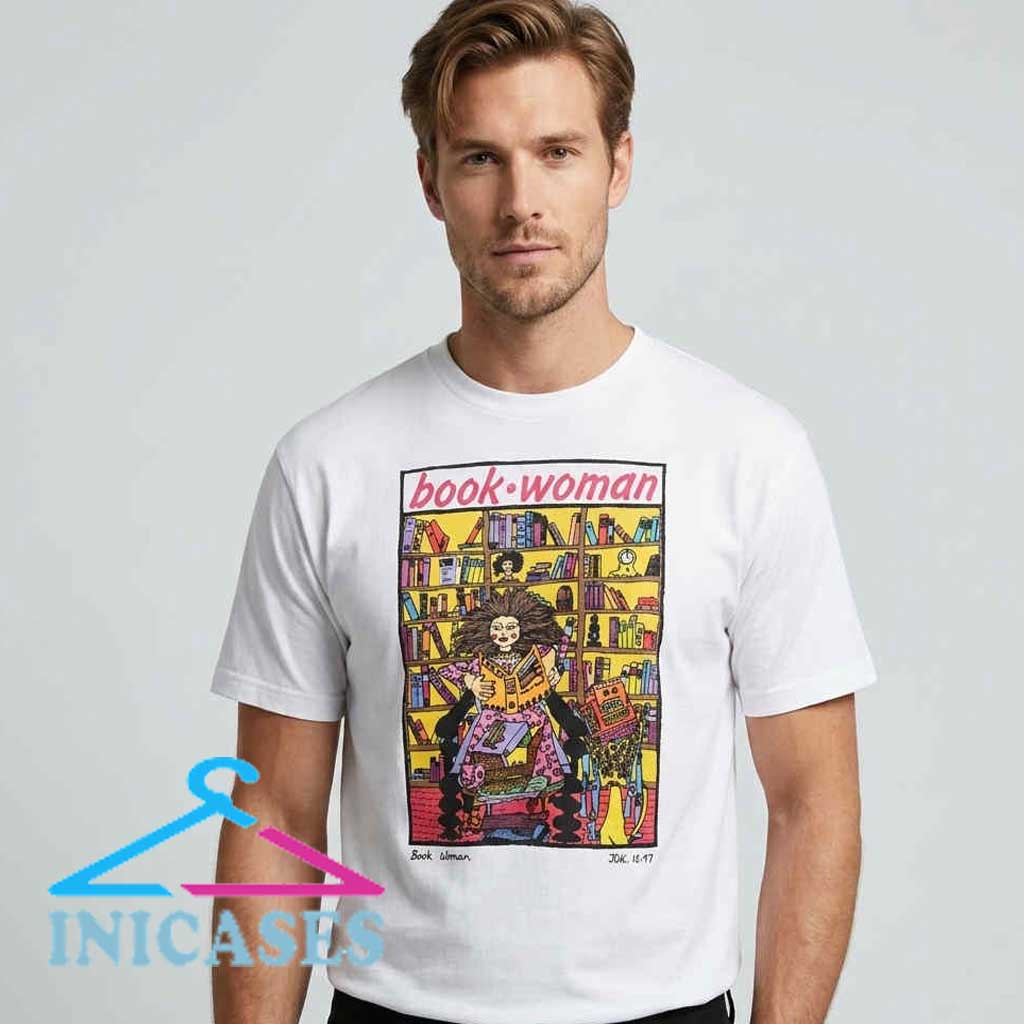 Vintage Book Woman Aesthetic Illustrated Tee Shirt Vintage Book Woman Aesthetic Illustrated Tee Shirt - Image 2