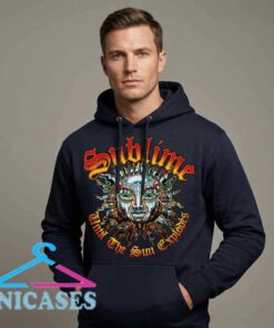 Sublime Until The Sun Explodes Graphic T Shirt featuring music inspired artwork on soft cotton fabric, vintage band style apparel, retro graphic tee, casual streetwear fashion.