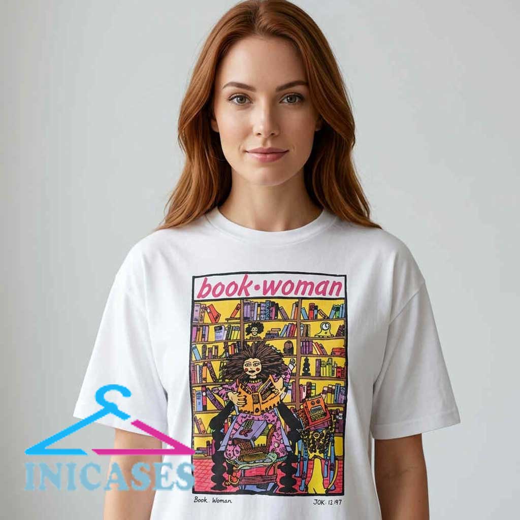 Vintage Book Woman Aesthetic Illustrated Tee Shirt Vintage Book Woman Aesthetic graphic tee featuring an illustrated book lover design on soft cotton. Artistic reading inspired shirt for literature fans, librarians, students, and everyday casual wear.