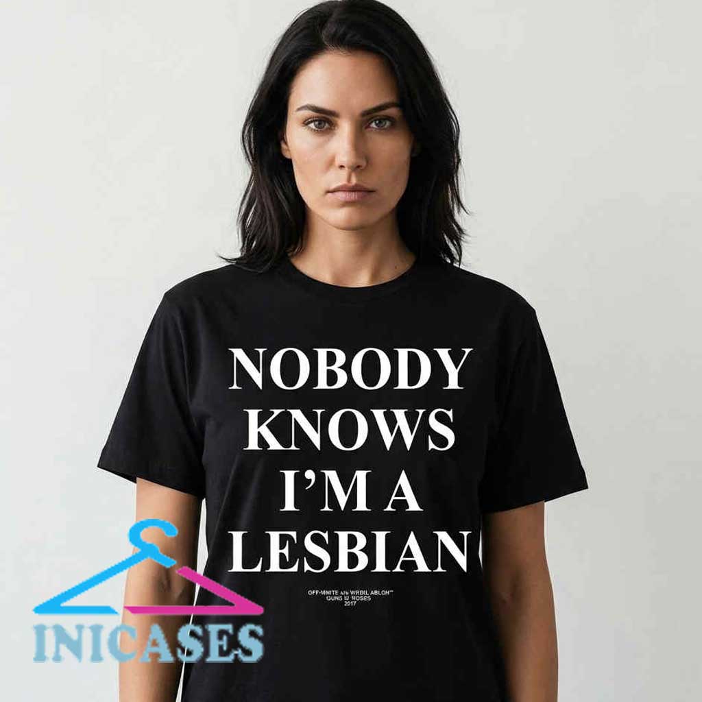 Vintage-Style Nobody Knows I'm a Lesbian Pride Tee Vintage Nobody Knows I'm a Lesbian Pride graphic shirt with retro typography on soft cotton. Funny LGBTQ+ pride apparel for everyday casual wear, community events, and inclusive fashion.