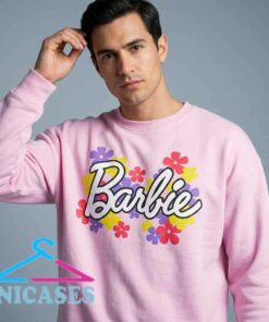 California Dream Barbie Y2K Floral Graphic Sweatshirt featuring retro floral logo artwork on soft cotton fabric, aesthetic fashion, vintage inspired streetwear, casual everyday apparel.