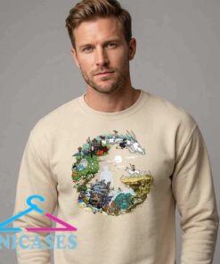Studio Ghibli Characters Circle Collage Graphic Sweatshirt Studio Ghibli Characters Circle Collage Graphic Sweatshirt
