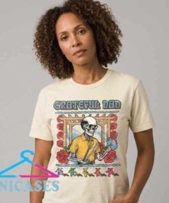 Funny Dad Skeleton BBQ graphic tee shirt featuring a humorous grilling design, cotton fabric, short sleeves, and casual barbecue style for dads, available in S to 2XL.