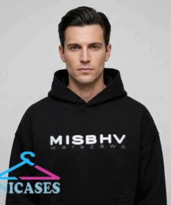 MISBHV Warszawa classic logo hoodie featuring a minimalist graphic design, cotton material, casual streetwear style, and black, white, and other color options.