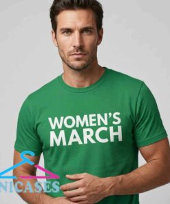 homepage Women's March 2018 history and mission graphic T-shirt featuring women's advocacy, equality, empowerment, and social movement themes on a cotton short sleeve shirt.