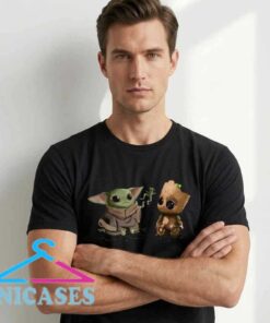 Baby Yoda Baby Groot Are Friends T Shirt Cute Crossover Tee