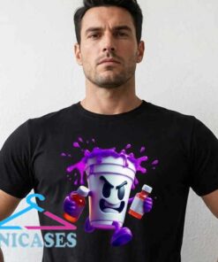 Purple Drank shirt with bold hip hop typography, pop culture slang graphic tee, streetwear aesthetic design, music inspired fashion apparel, unisex casual wear