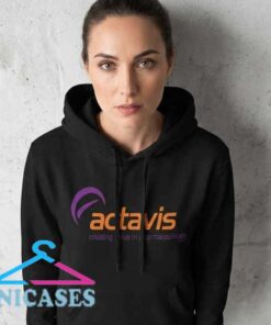Black Actavis graphic shirt with bold orange logo design, cotton casual apparel for streetwear fans, pop culture enthusiasts, and collectors of distinctive graphic fashion.