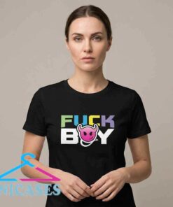 Trendy Black Fuck Boy Tee with Pink Devil Trendy Black Fuck Boy Tee with Pink Devil