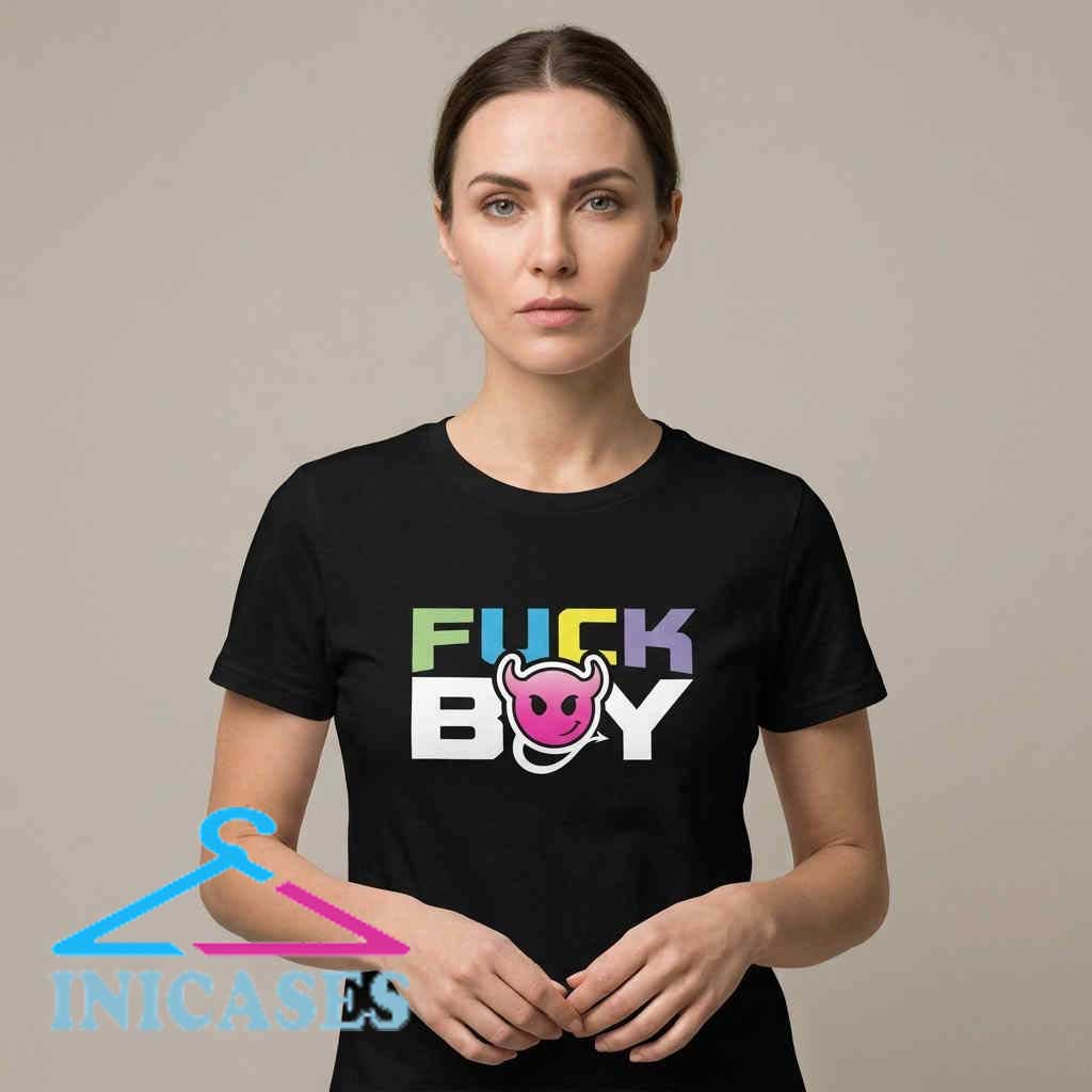 Trendy Black Fuck Boy Tee with Pink Devil Trendy Black Fuck Boy Tee with Pink Devil - Image 2