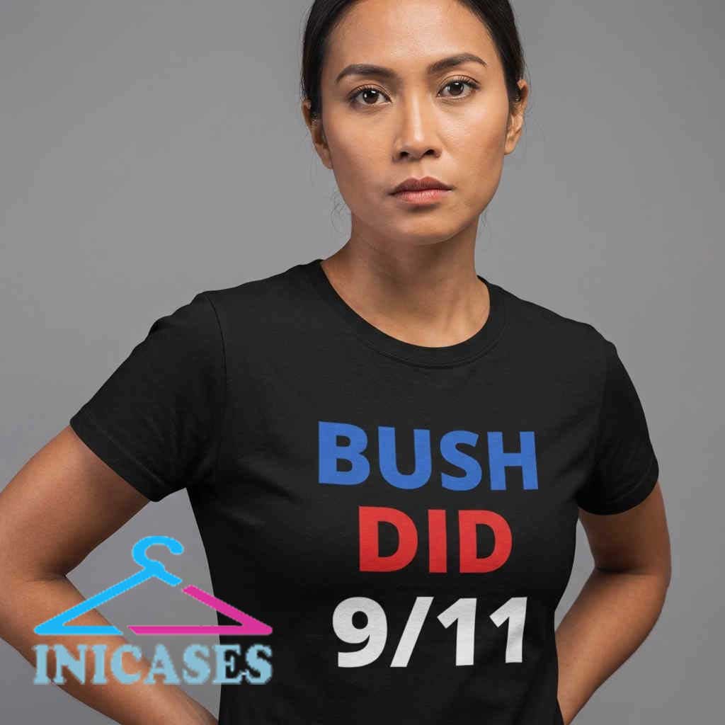 Black Shirt with Bold Bush Did 911 Text Black Shirt with Bold Bush Did 911 Text - Image 2
