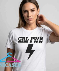 Grl Pwr Lightning Bolt T Shirt | Feminist Empowerment Graphic Tee