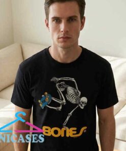 Vintage Bones Wheels Skate Skeleton Shirt