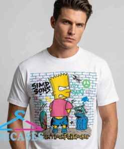 Vintage 90s Bootleg Bart Simpson Graffiti Brick Wall Tee Vintage 90s Bootleg Bart Simpson Graffiti Brick Wall Tee