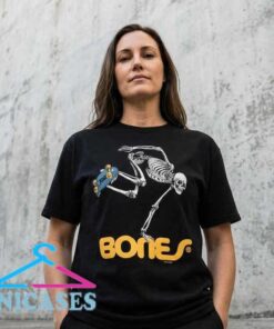 Vintage Bones Wheels Skate Skeleton Shirt