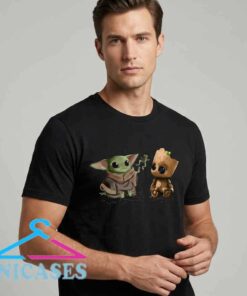 Baby Yoda Baby Groot Are Friends T Shirt Cute Crossover Tee