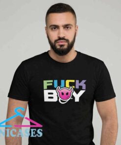 Trendy Black Fuck Boy Tee with Pink Devil Trendy Black Fuck Boy Tee with Pink Devil