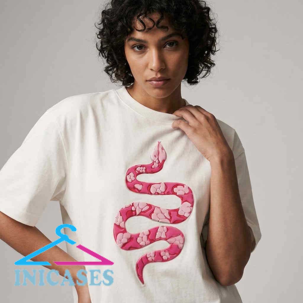 Camo Snake Art And Rose Pink Inspired Shirt Camo Snake Art And Rose Pink Inspired Shirt - Image 4
