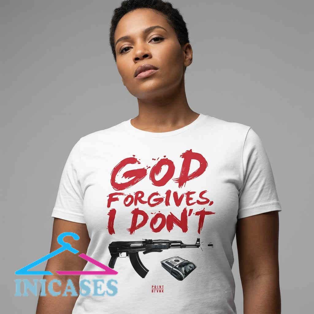 God Forgives I Don't Gangster Cash and Rifle Shirt God Forgives I Don't Gangster Cash and Rifle Shirt - Image 3