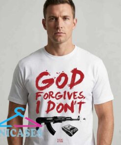 God Forgives I Don’t T shirt with bold quote typography, streetwear graphic tee, urban fashion shirt, casual cotton t shirt for men and women, statement slogan apparel