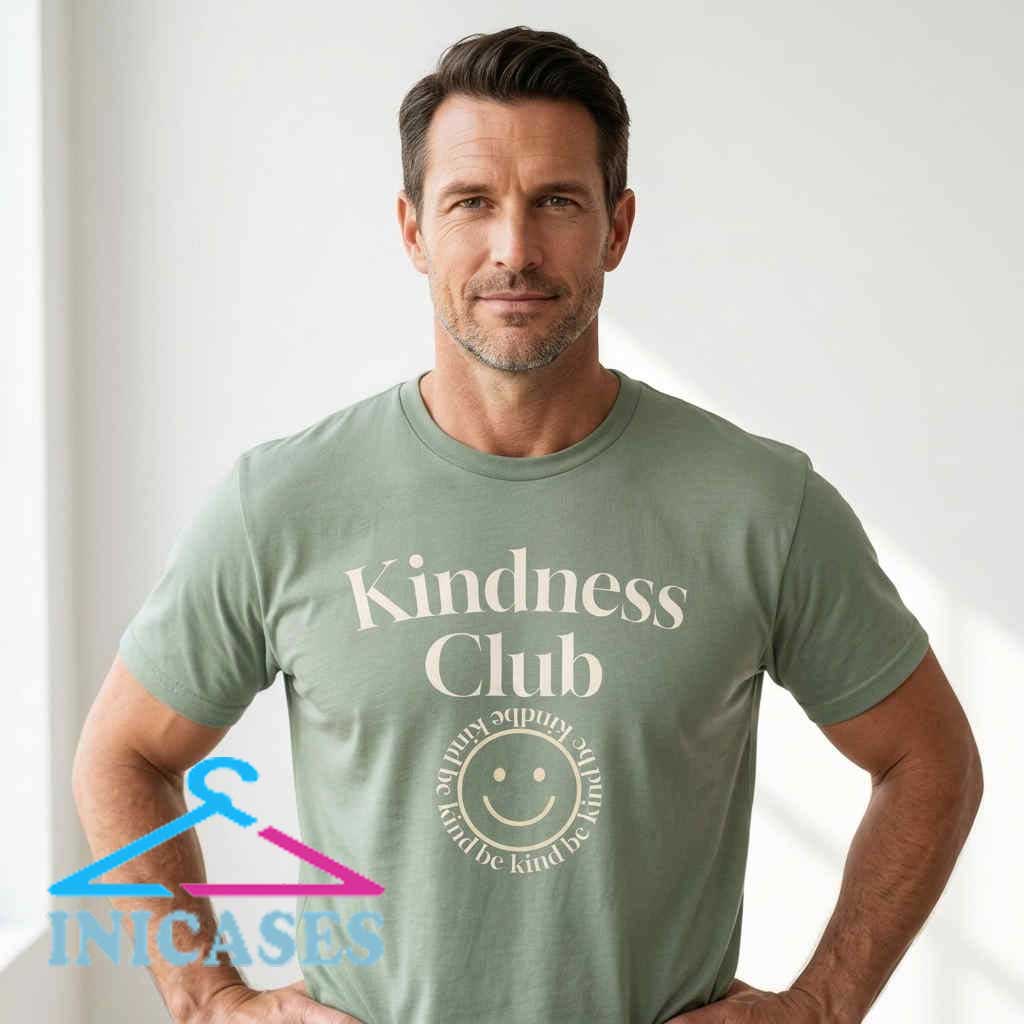 Aesthetic Sage Green Kindness Club Smiley Tee Shirt Aesthetic Sage Green Kindness Club Smiley Tee Shirt - Image 2