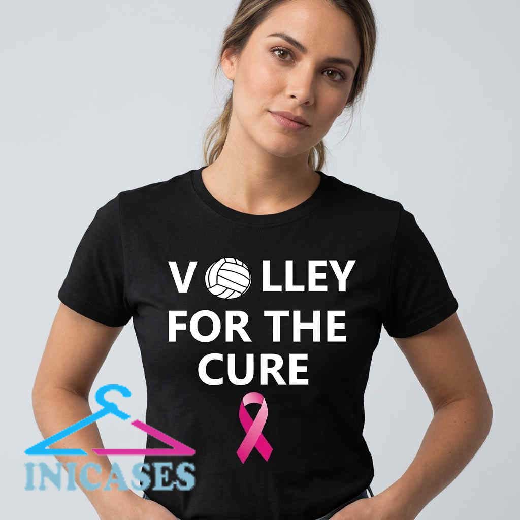 Pink Ribbon Volleyball Awareness Tee Pink Ribbon Volleyball Awareness graphic T-shirt featuring a pink ribbon and volleyball-inspired design, cotton short sleeve sports apparel, athletic fashion, team spirit, and casual everyday wear.