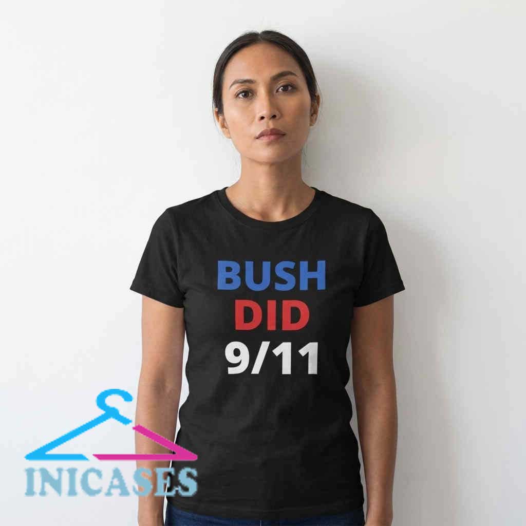 Black Shirt with Bold Bush Did 911 Text Black Shirt with Bold Bush Did 911 Text - Image 3
