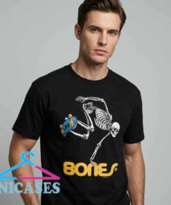 Vintage Bones Wheels Skate Skeleton Shirt