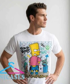 Vintage 90s Bootleg Bart Simpson Graffiti Brick Wall Tee Vintage 90s Bootleg Bart Simpson Graffiti Brick Wall Tee