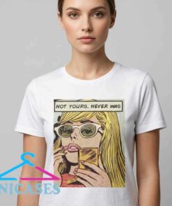 homepage Retro Not Yours Comic Pop Art graphic T-shirt featuring colorful vintage comic artwork, playful typography, cotton short sleeve tee for streetwear, pop art, and comic fans