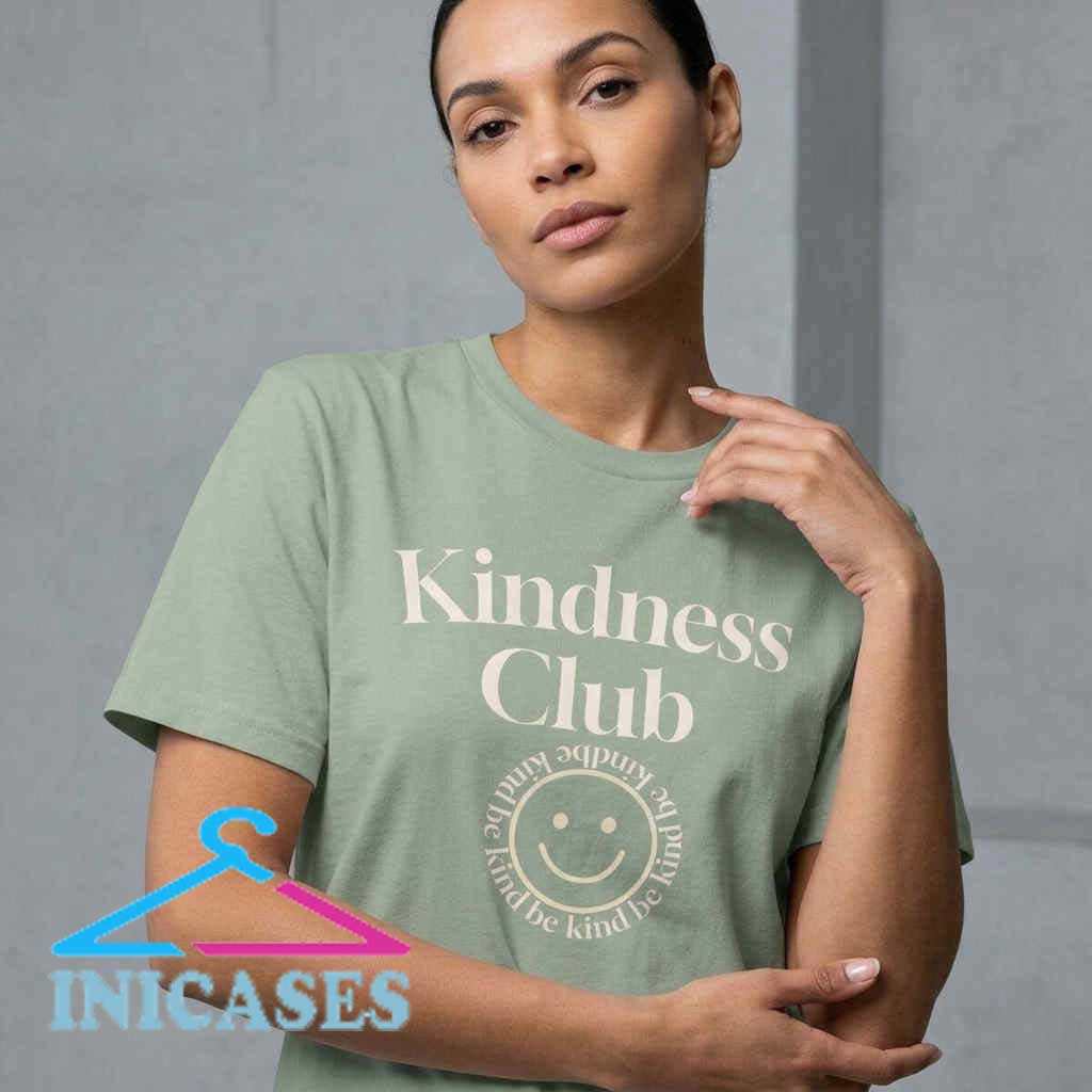 Aesthetic Sage Green Kindness Club Smiley Tee Shirt Aesthetic Sage Green Kindness Club Smiley Tee Shirt - Image 4