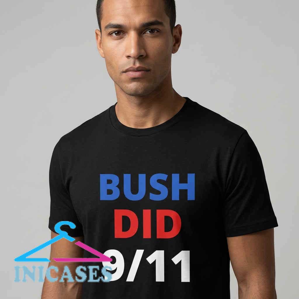 Black Shirt with Bold Bush Did 911 Text Black Shirt with Bold Bush Did 911 Text - Image 4
