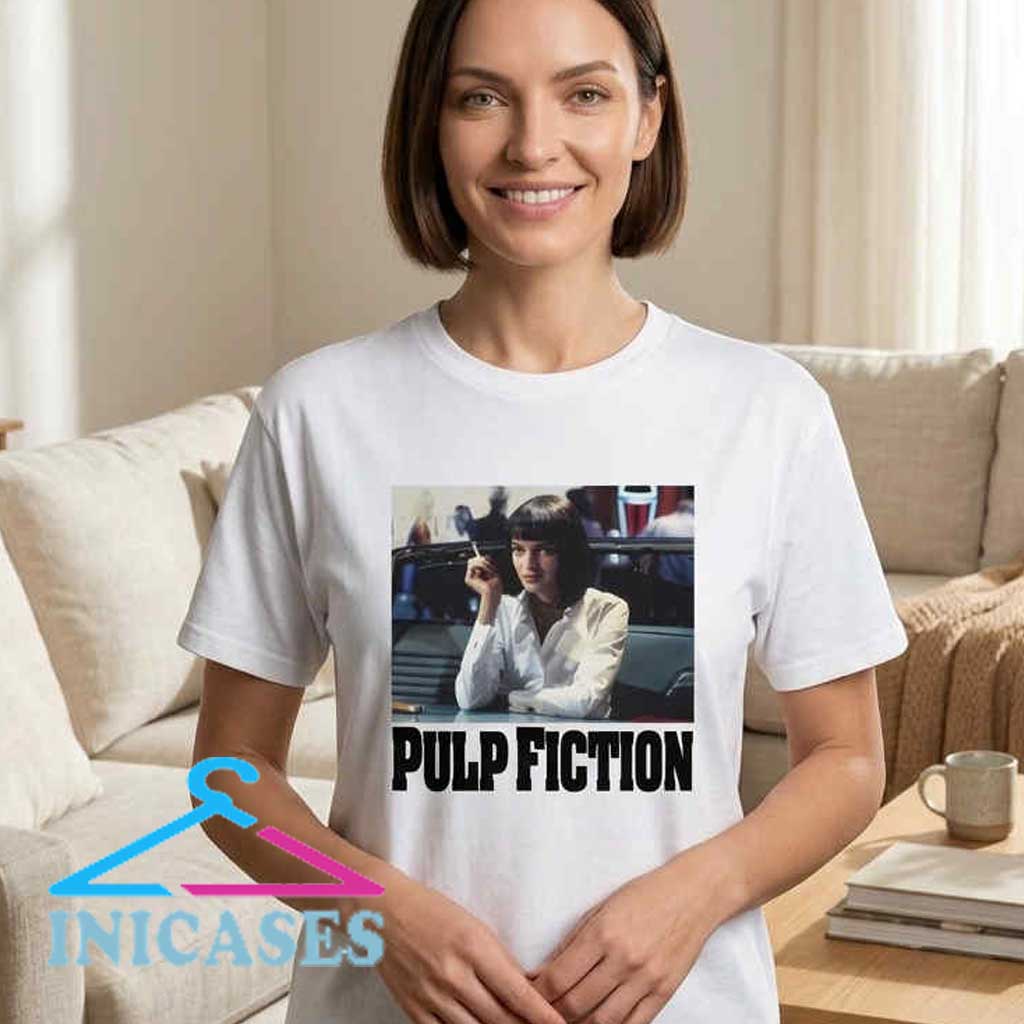 Vintage Mia Wallace Pulp Fiction T shirt Mia Wallace Pulp Fiction T shirt featuring iconic movie character design, retro film graphic tee inspired by classic cinema, pop culture streetwear for movie fans