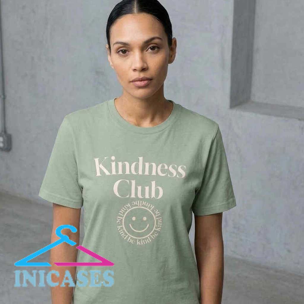 Aesthetic Sage Green Kindness Club Smiley Tee Shirt Aesthetic Sage Green Kindness Club Smiley Tee Shirt - Image 3